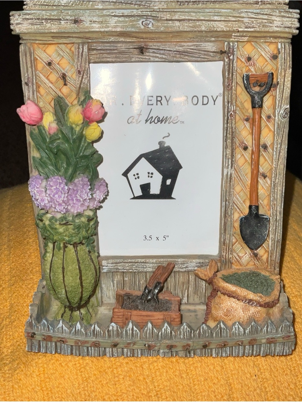 Rustic Garden Photo Frame with Pink, Yellow & Purple Flowers 3.5” x 5” picture - Picture 2 of 7